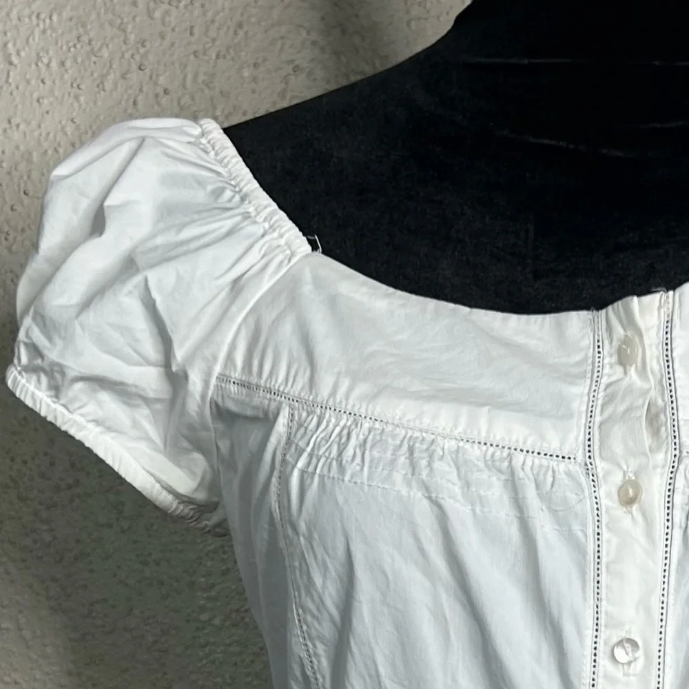 Zara White Puff Sleeve Blouse
